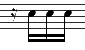 Sixteenth Rest + Three Sixteenth Notes